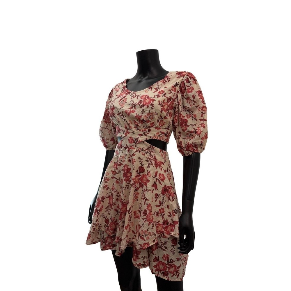 Altar'd State Floral Cutout Tie Back Mini Dress Cottagecore Medium - Picture 3 of 10